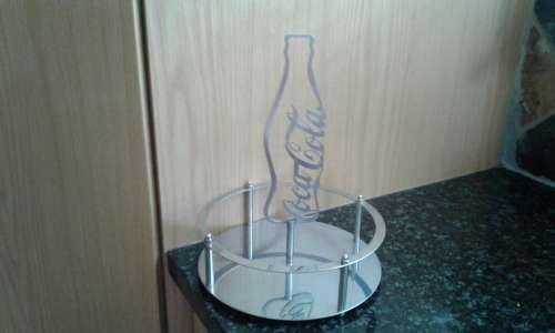 Coca Cola Stainless Steel round tray for bottles or glasses